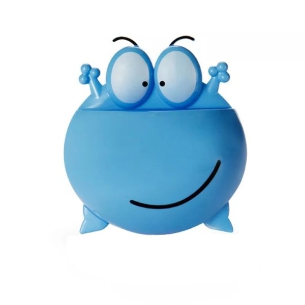 Toothbrush and toothpaste holder, frog head, blue color